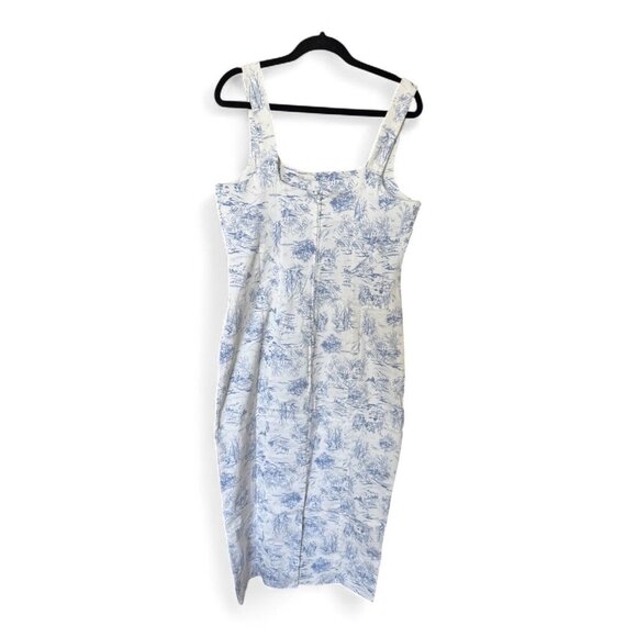 Francesca’s Blue Toile Print Midi Dress – Size XL - Picture 3 of 6